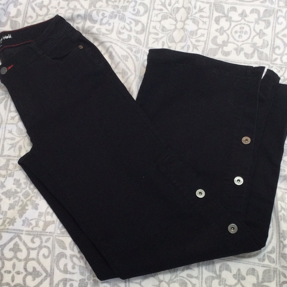 Peace Love World black denim button leg flared jeans. Nice nearly new - Picture 2 of 16